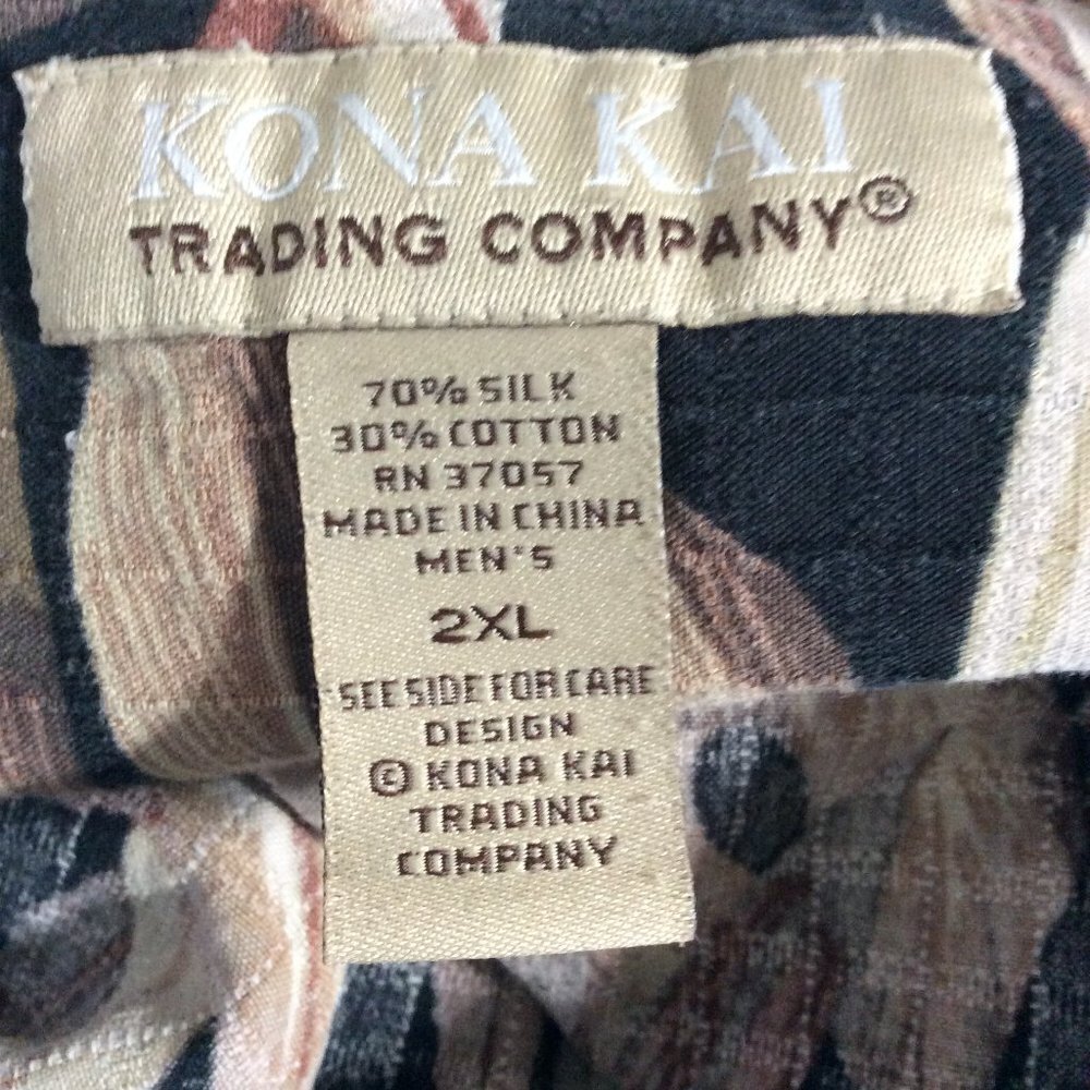 Kona Kai Men’s Button-Down Cotton Shirt Leaf Print Size 2X - Picture 6 of 6
